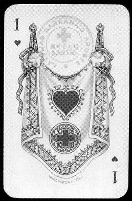 Illustration of Latvian Ace of Hearts (jpg 258 x 392)